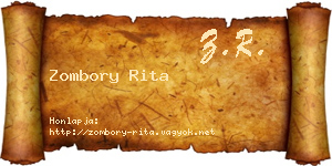 Zombory Rita névjegykártya